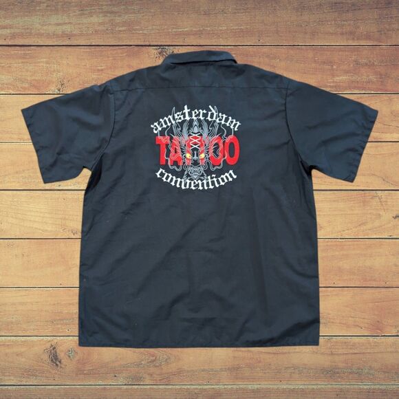 Amsterdam Tattoo Convention Vintage Y2K Button Down Shirt XXL Old Dragon Logo - Picture 1 of 6